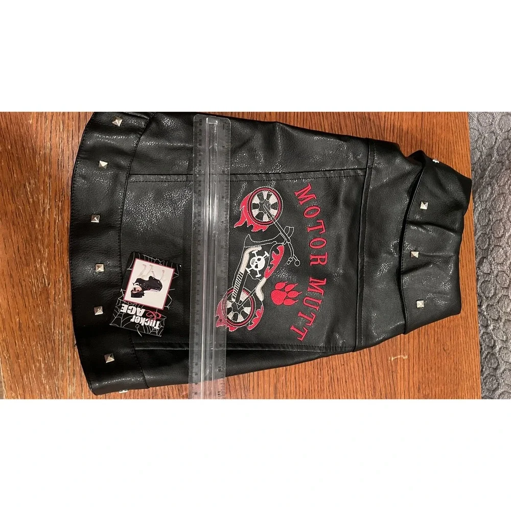 Biker outfit for Dogs TUCKER & ACE Black Motorcycle Skull Jacket M Halloween